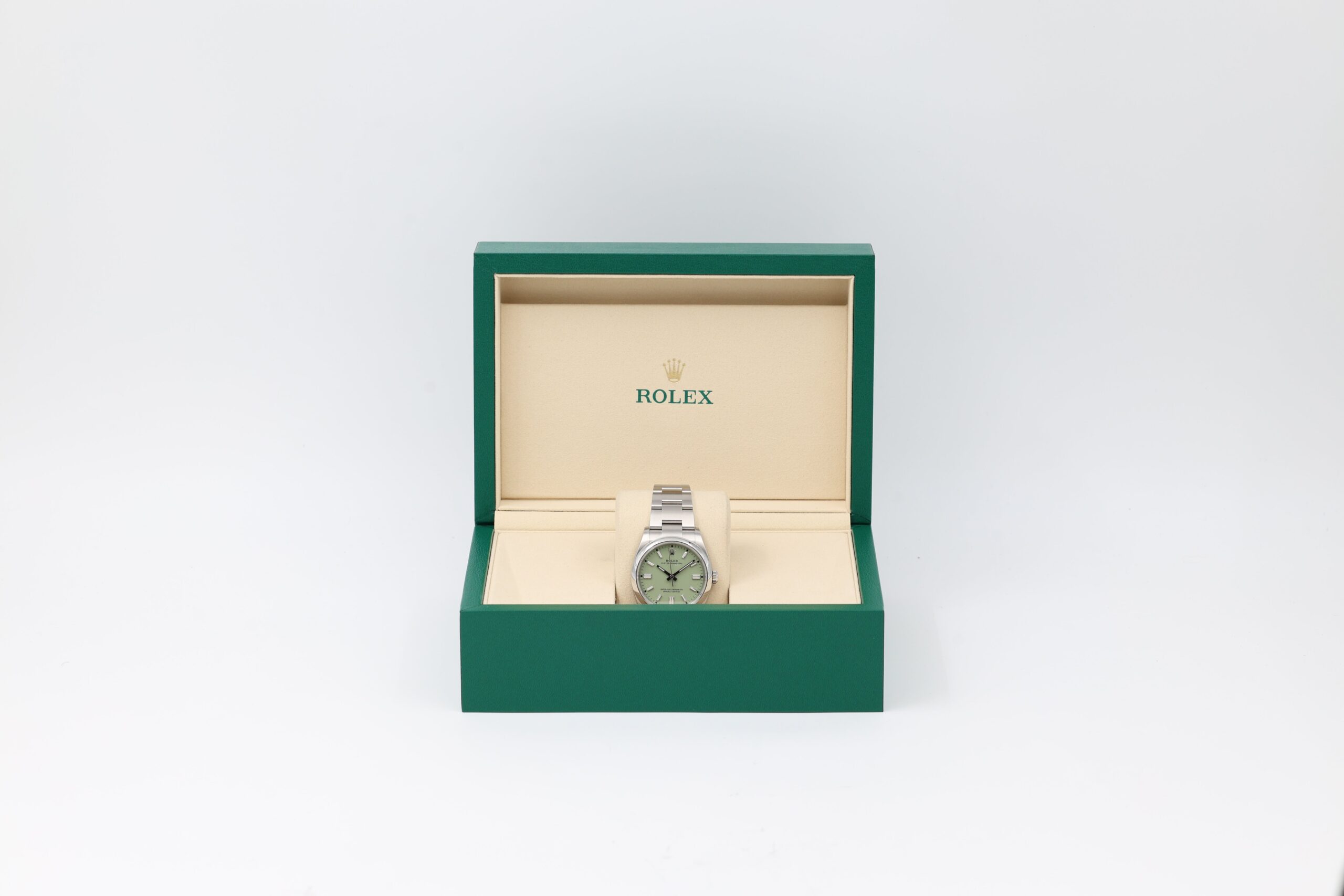 Rolex – Oyster Perpetual – Pistachio Dial – 126000 – 2025 - Image 7